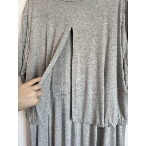 Anthony Richards Midi Layered Dress Sz 4X Gray Oversize Pocket Casual Minimalist - Picture 5 of 8